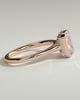 Willow - Radiant Claw Solitaire with Clustered Round Shoulder Stones Engagement Ring - 18k Rose Gold
