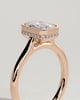 Willow - Radiant Claw Solitaire with Clustered Round Shoulder Stones Engagement Ring - 18k Rose Gold