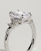 Willow - Radiant Claw Solitaire with Clustered Round Shoulder Stones Engagement Ring - 18k White Gold