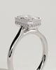 Willow - Radiant Claw Solitaire with Clustered Round Shoulder Stones Engagement Ring - 18k White Gold