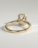 Willow - Radiant Claw Solitaire with Clustered Round Shoulder Stones Engagement Ring - 18k Yellow Gold