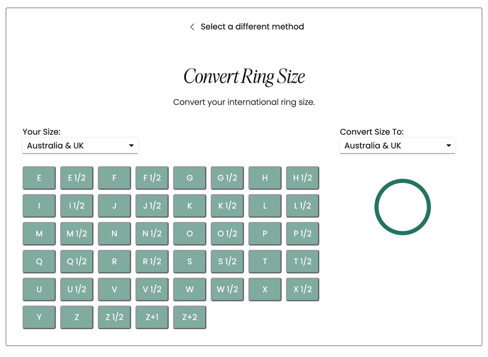 Rize Chart Wedding ring calculator | Honestweddingadvice.com