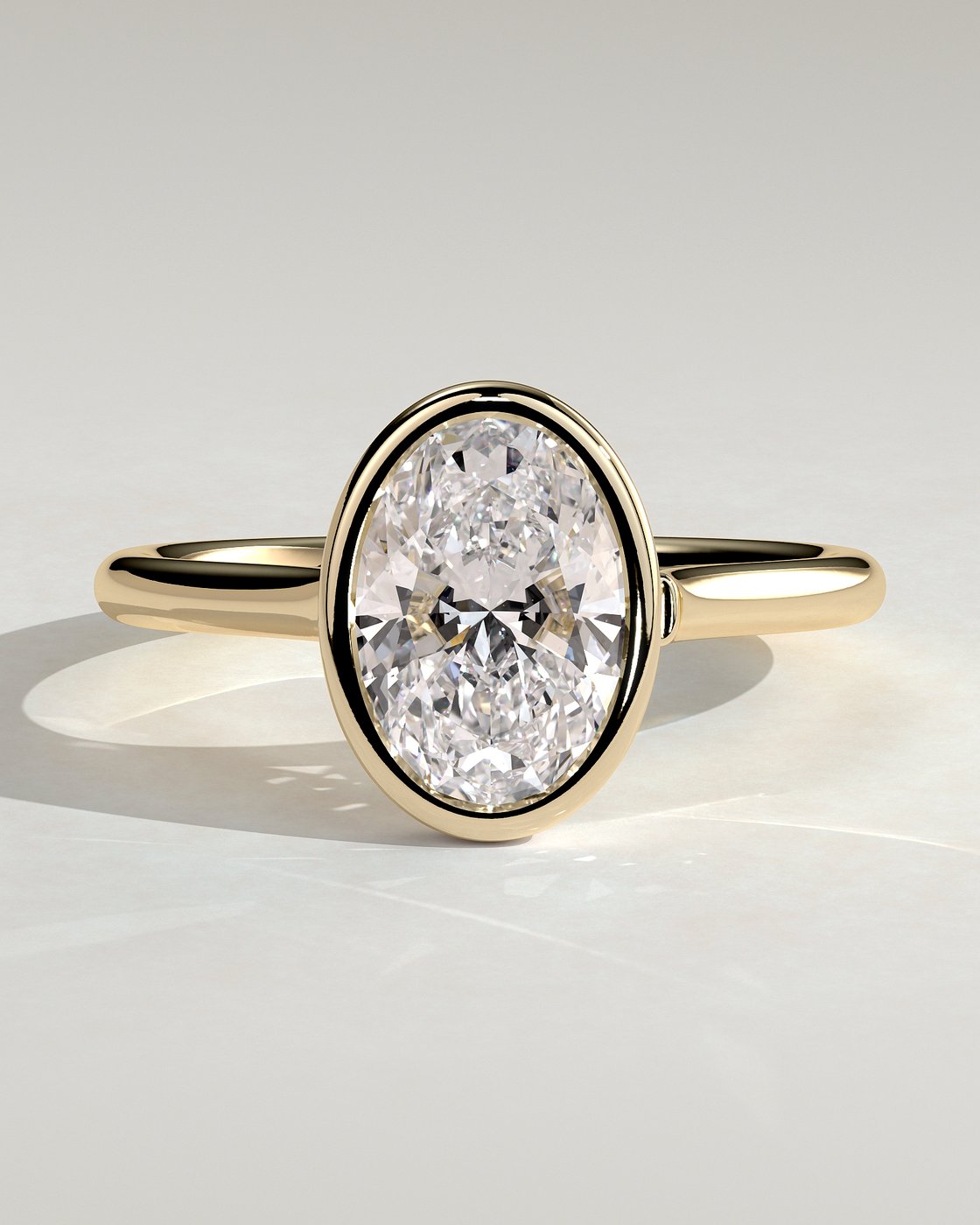 Lexie Bezel Set Oval with Cathedral Setting