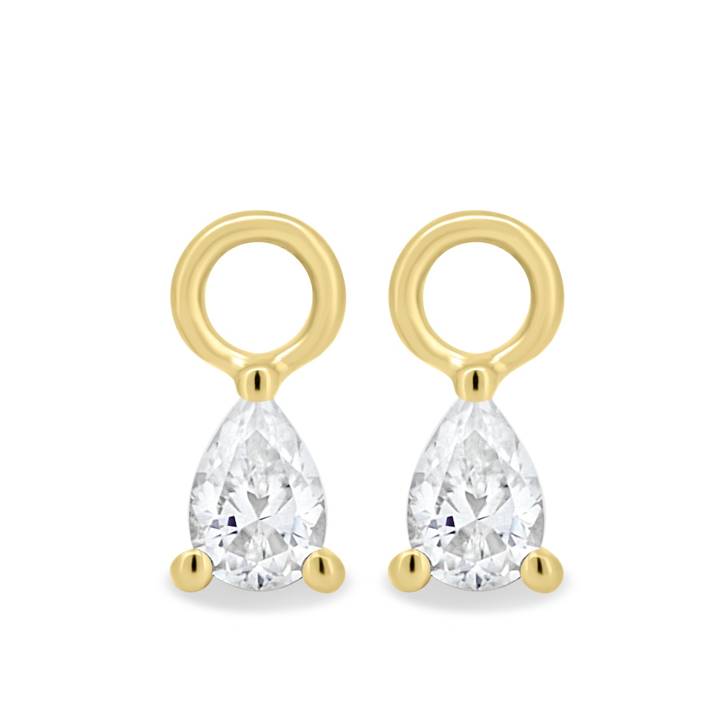 Millie - Pear Earring Charm - 9k Yellow Gold