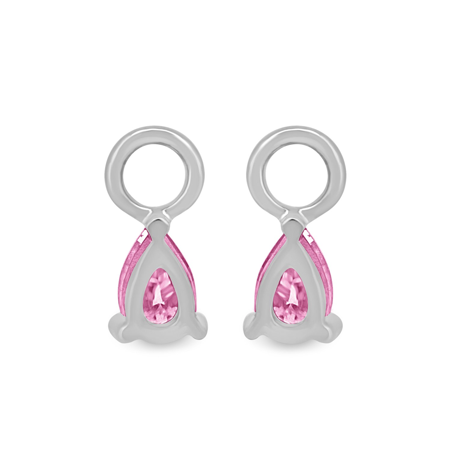 Tara  Pear Pink Sapphire Charms - 18k White Gold