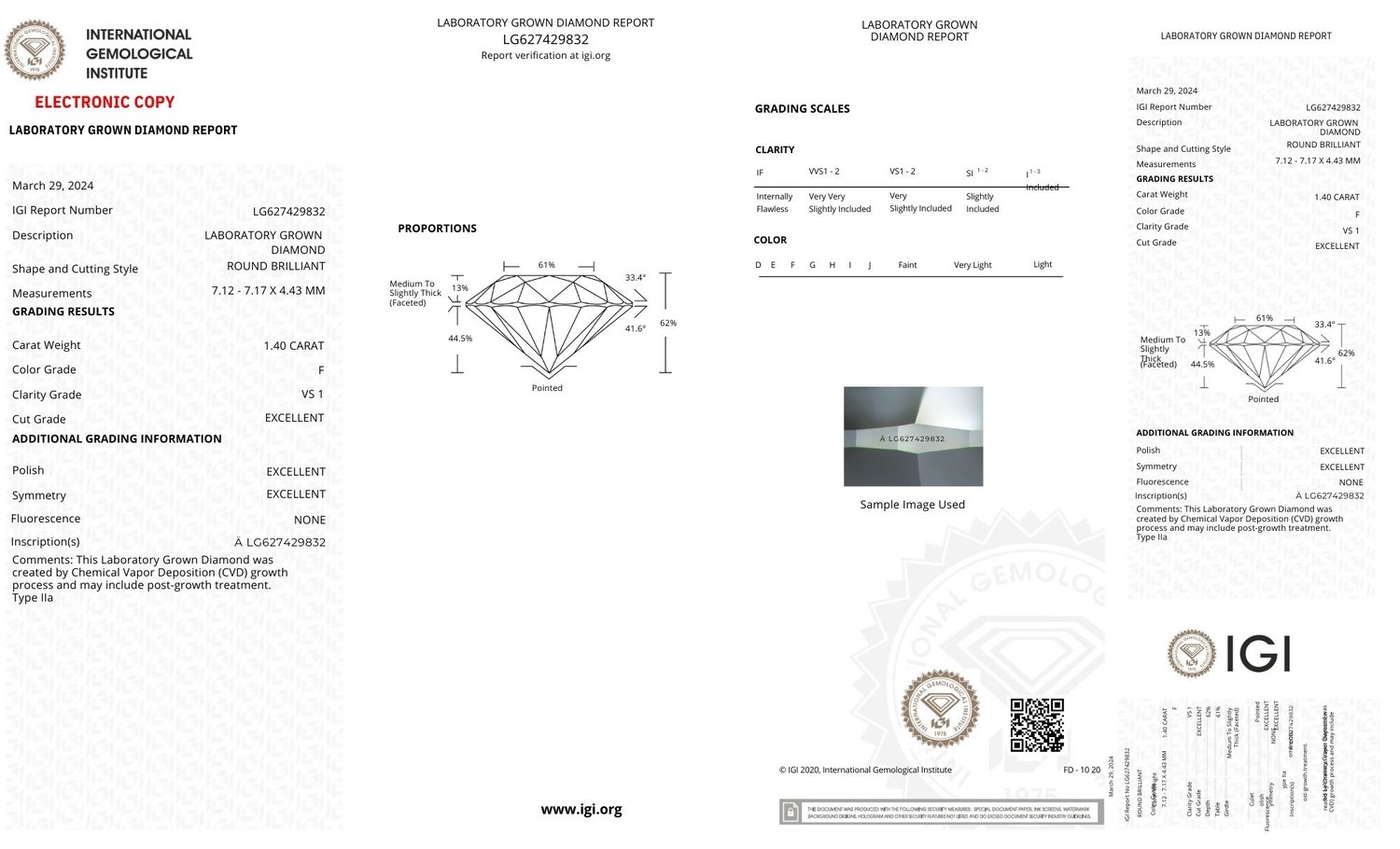 18k Yellow Gold | 1.4ct - F - VS1 Round Lab Diamond