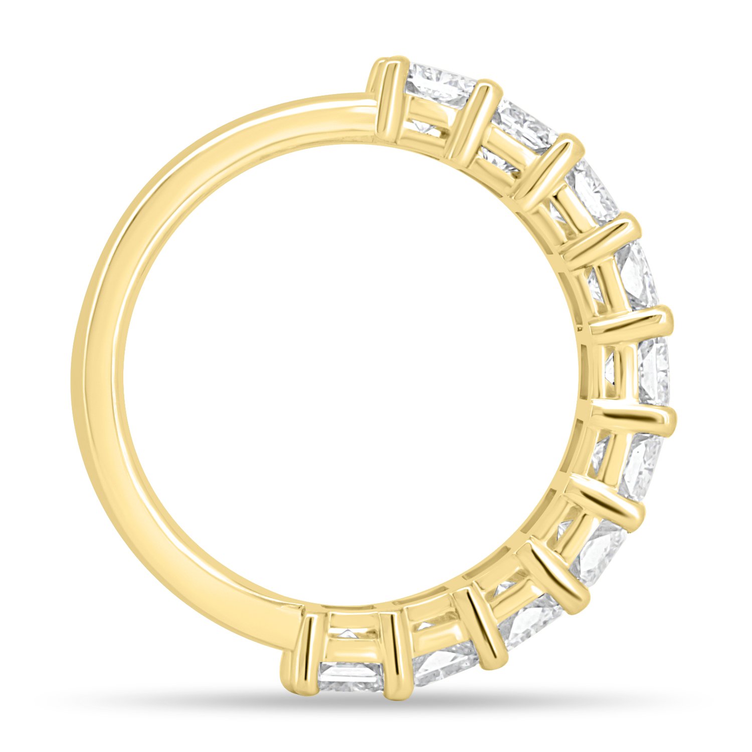 Adeline - Radiant Full Eternity Ring - Half Eternity 18k Yellow Gold