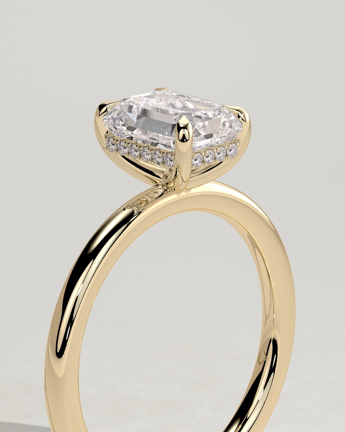 Alice  Emerald Solitaire - 18k Yellow Gold