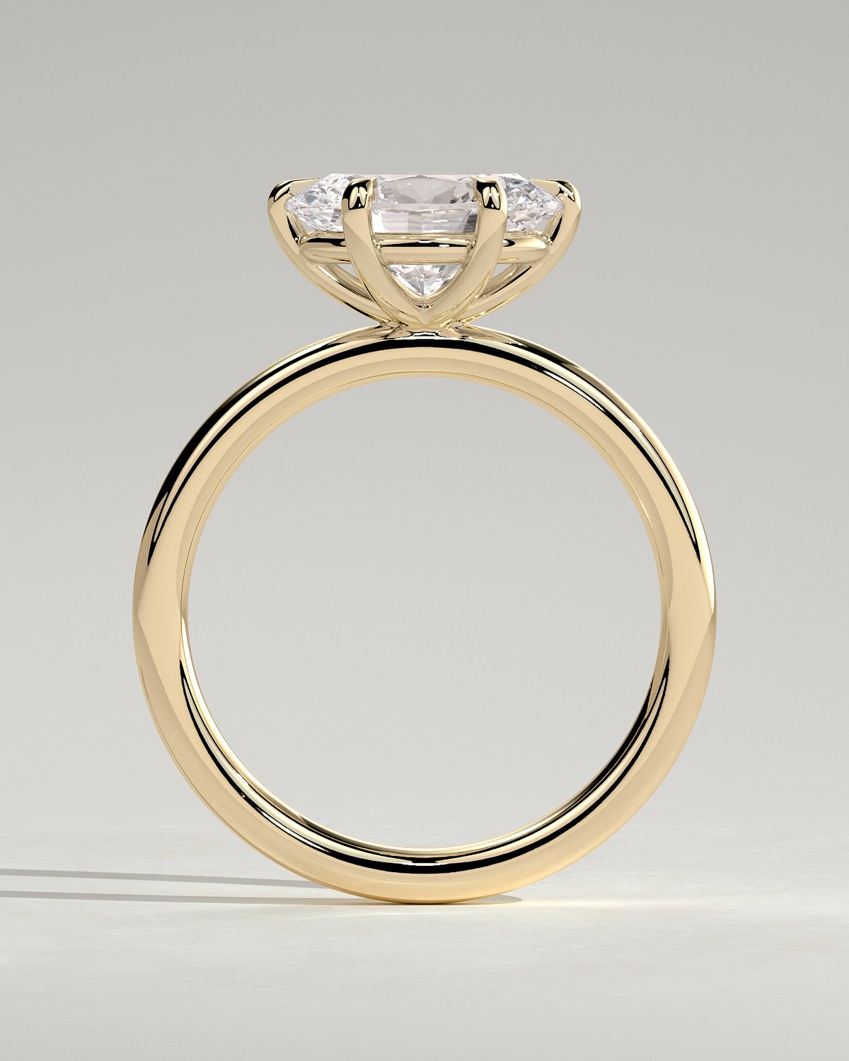 Allison - Oval East-West Solitaire - 18k Yellow Gold
