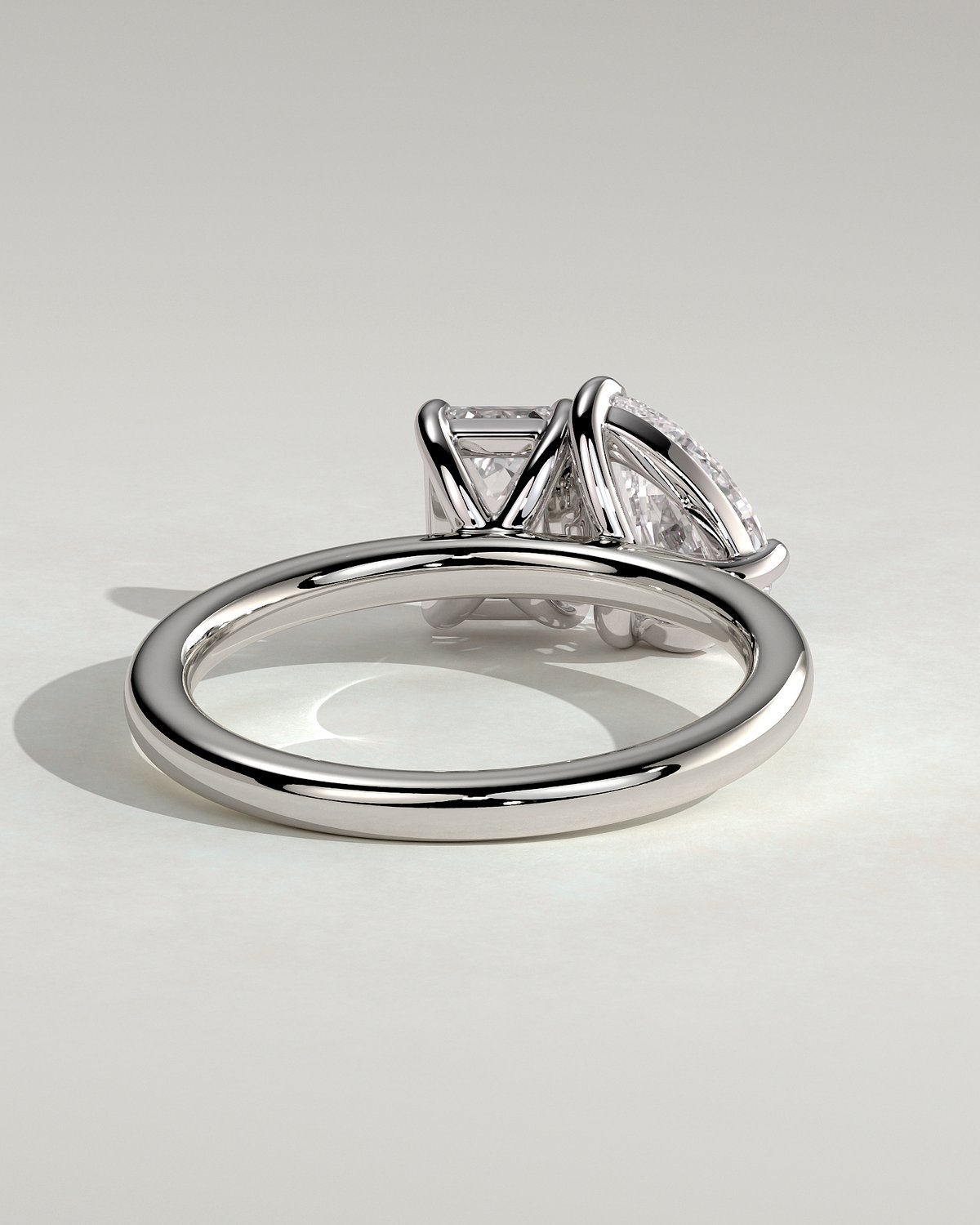 Amor - Pear and Emerald Toi Et Moi - 18k White Gold