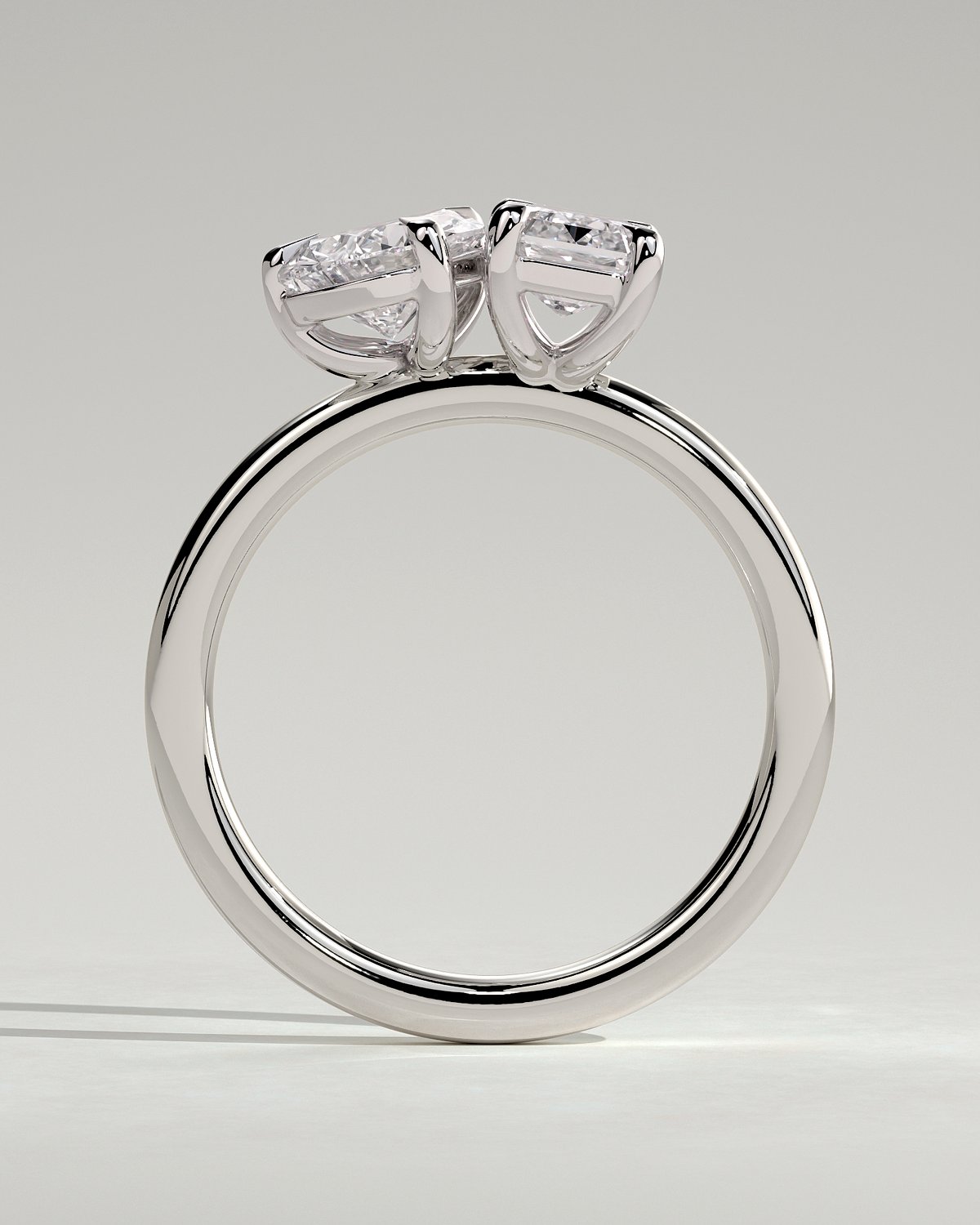 Amor - Pear and Emerald Toi Et Moi - 18k White Gold