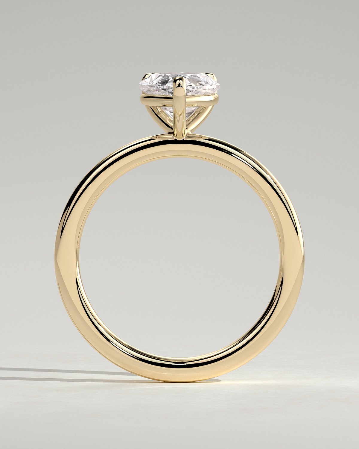 Amy  3 Claw Pear Solitaire - 18k Yellow Gold