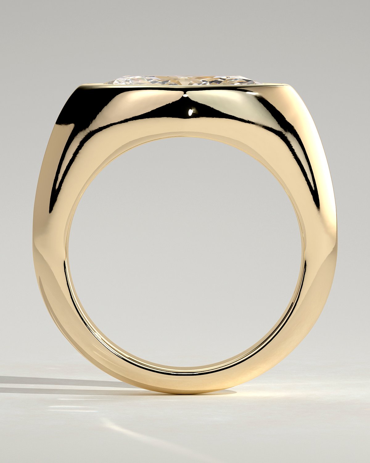 Angie - Marquise East West Bezel Solitaire - 18k Yellow Gold
