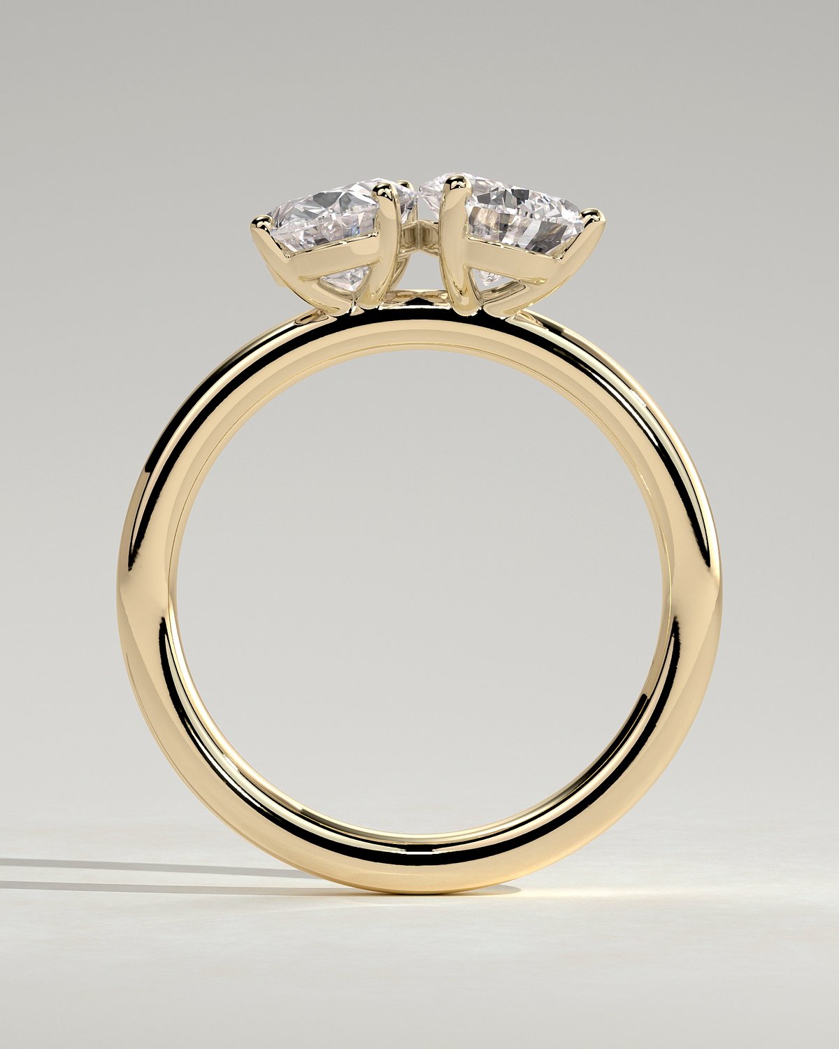 April - Oval & Pear Toi Et Moi - 18k Yellow Gold