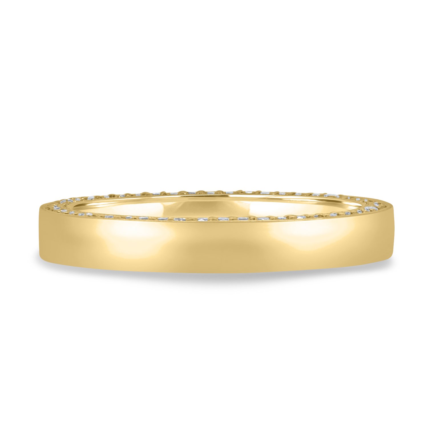 Arden - Cigar Band with Hidden Pav Detail - 18k Yellow Gold