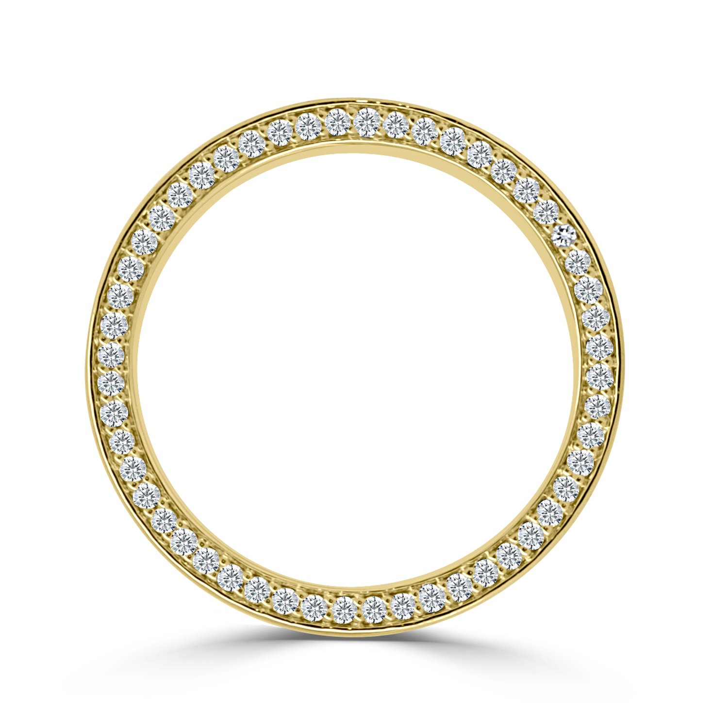 Arden - Cigar Band with Hidden Pav Detail - 18k Yellow Gold