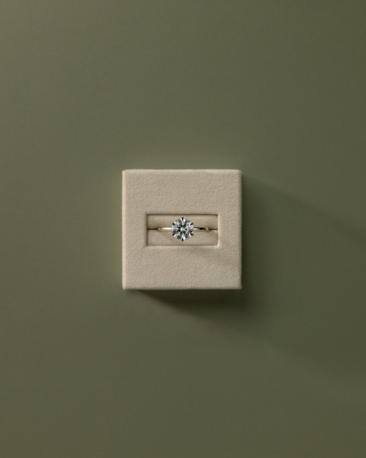 Aria - 6 Claw Round Solitaire with Hidden Halo - 18k Yellow Gold