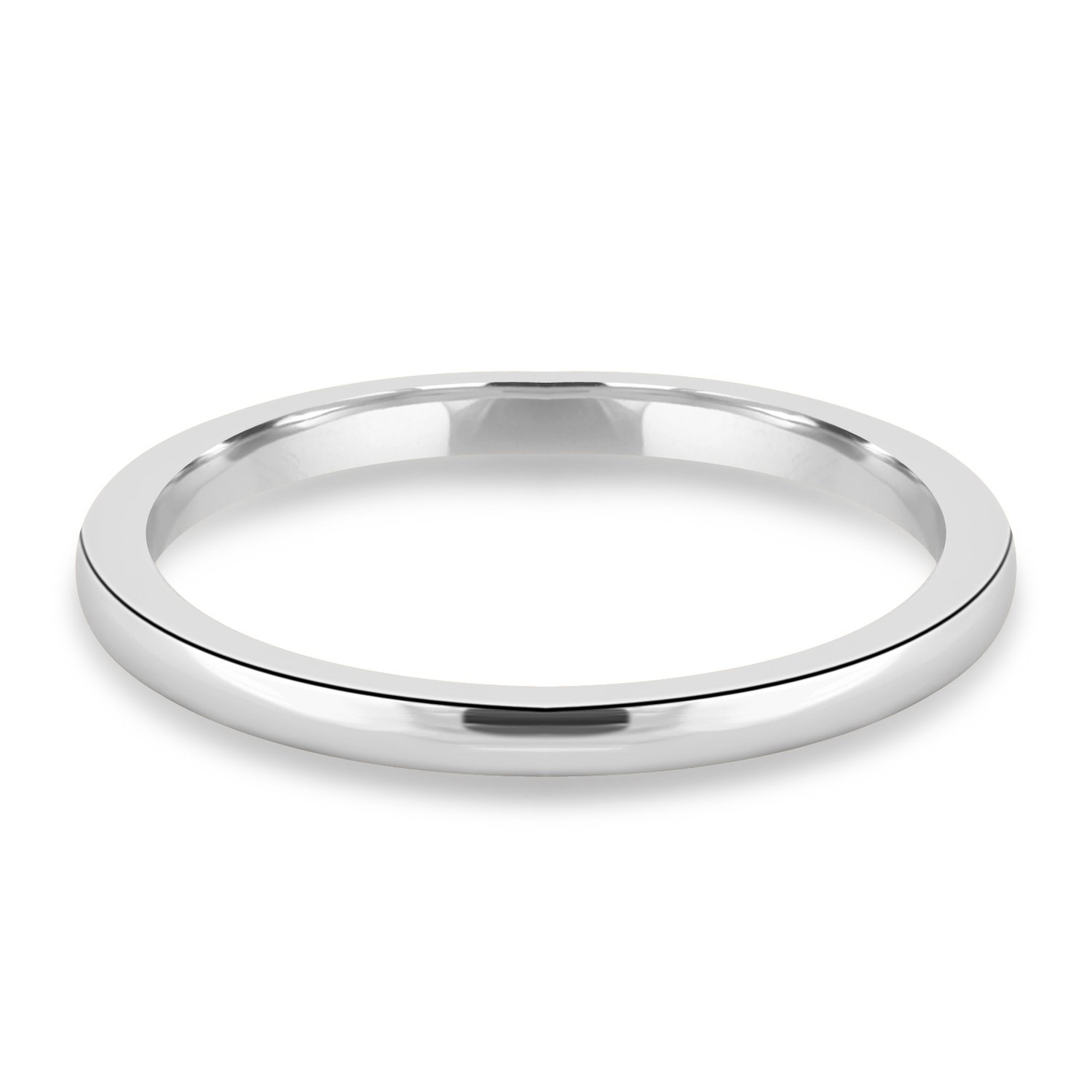 Ashton - Plain Wedding Ring - 18k White Gold Straight