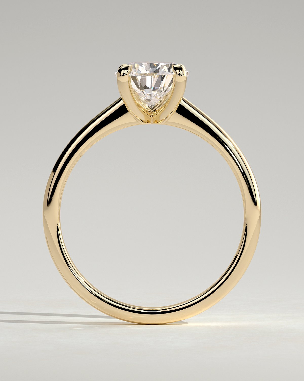 Aspen  5 Claw Pear Solitaire - 18k Yellow Gold