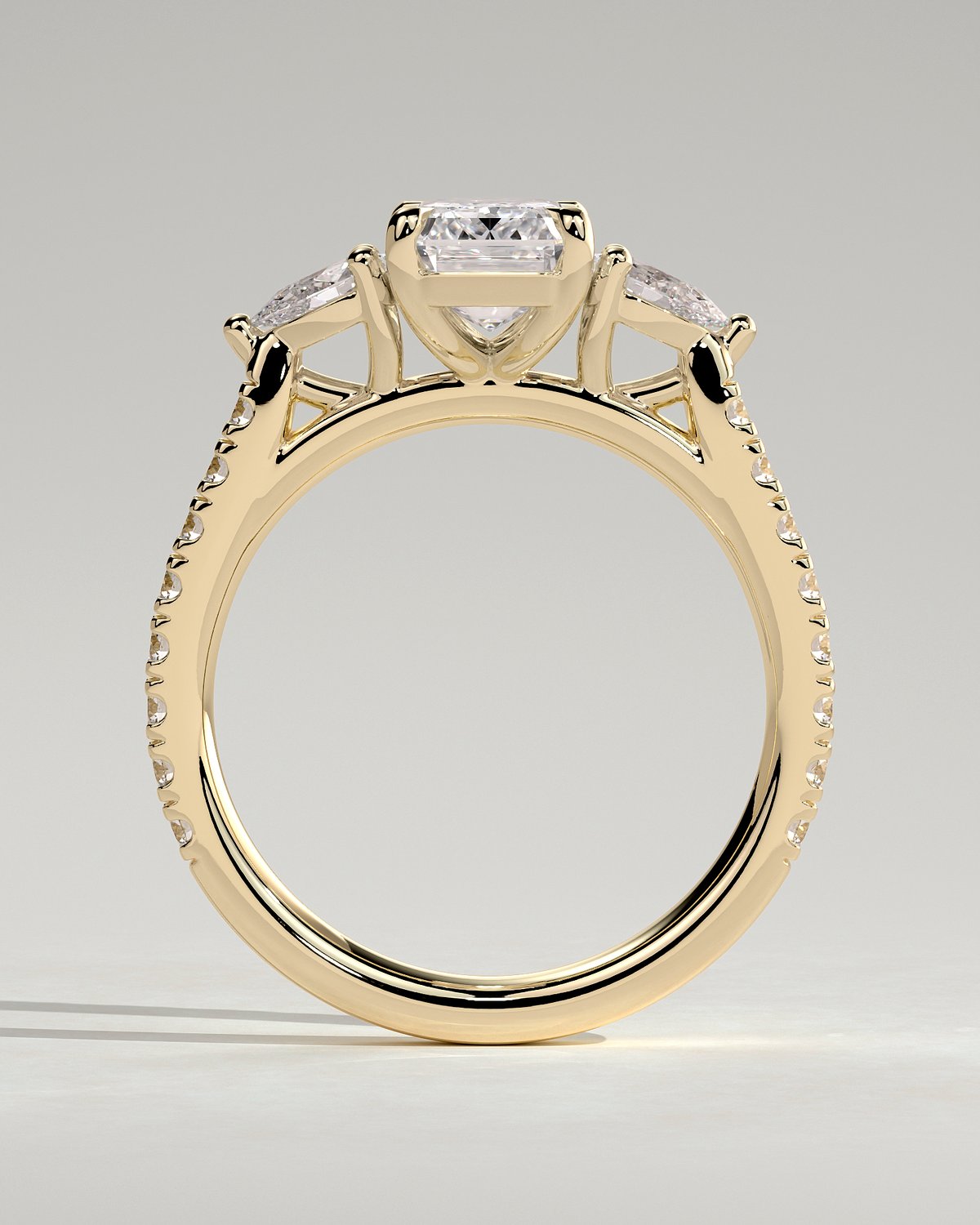 Autumn - Emerald Trilogy with Pav - 18k Yellow Gold