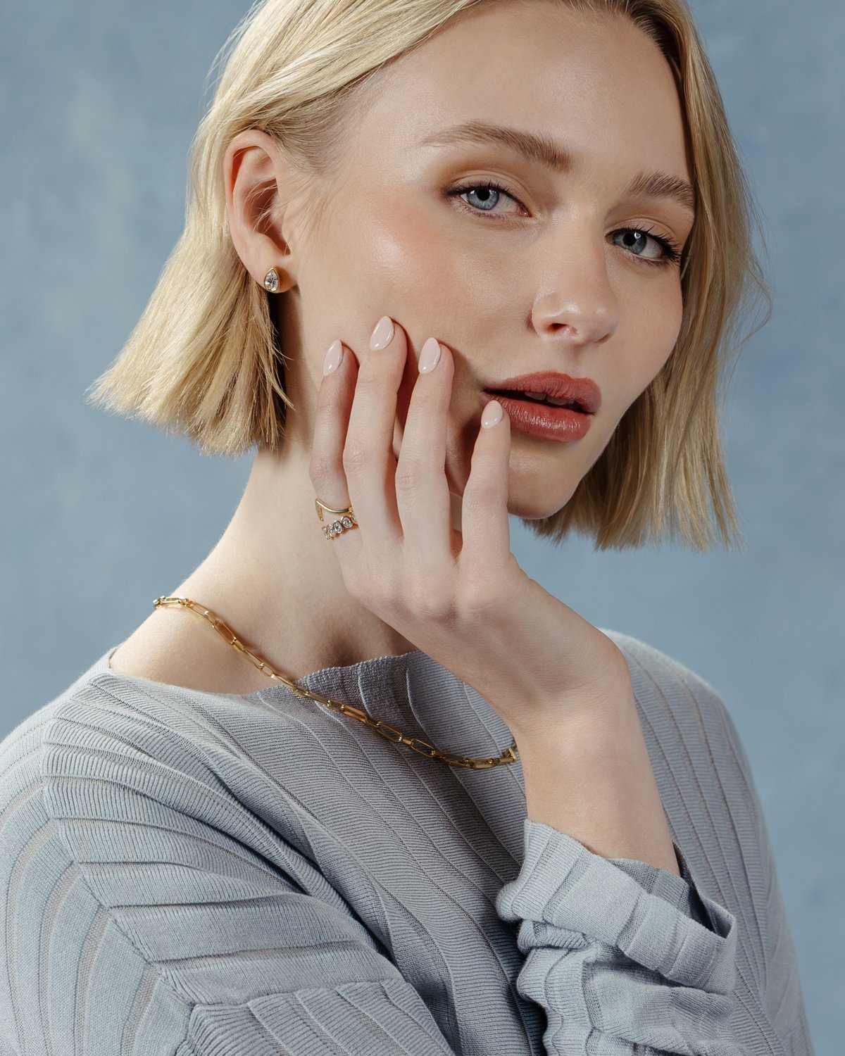 Betty - Bezel Set Oval Wedding Ring Lifestyle Image