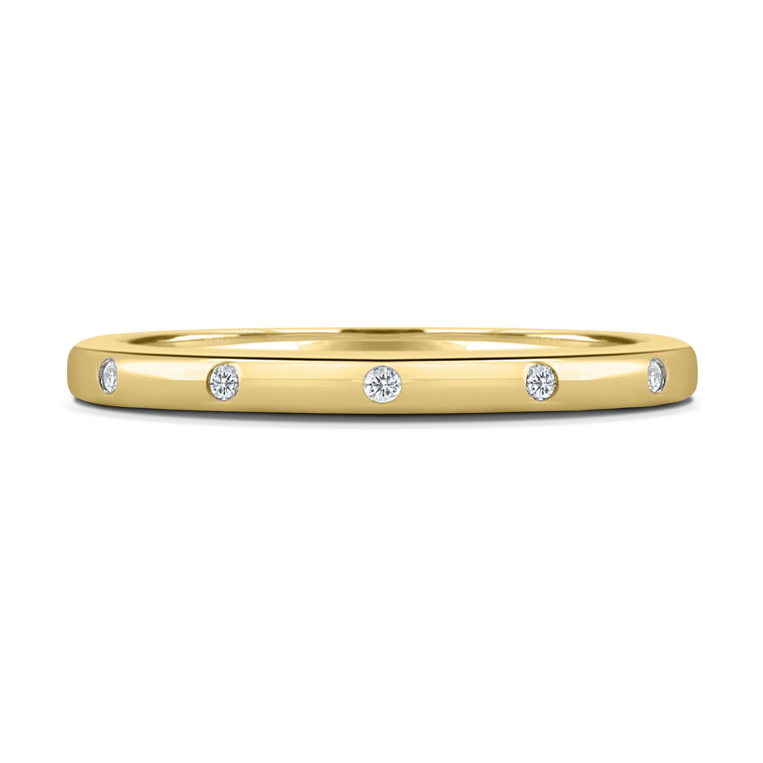 Bianca  Hammer Set Wedding Ring - 18k Yellow Gold
