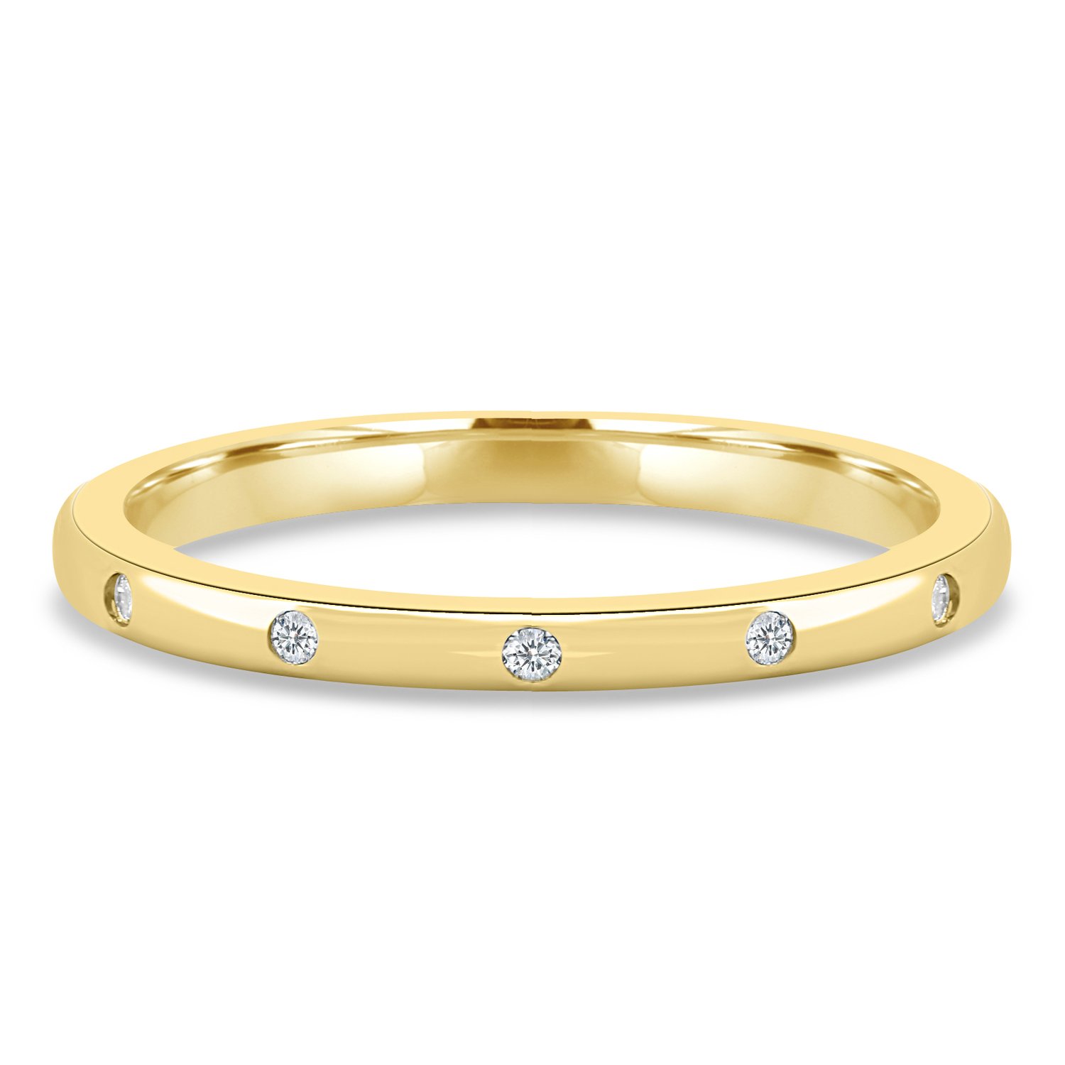 Bianca  Hammer Set Wedding Ring - 18k Yellow Gold