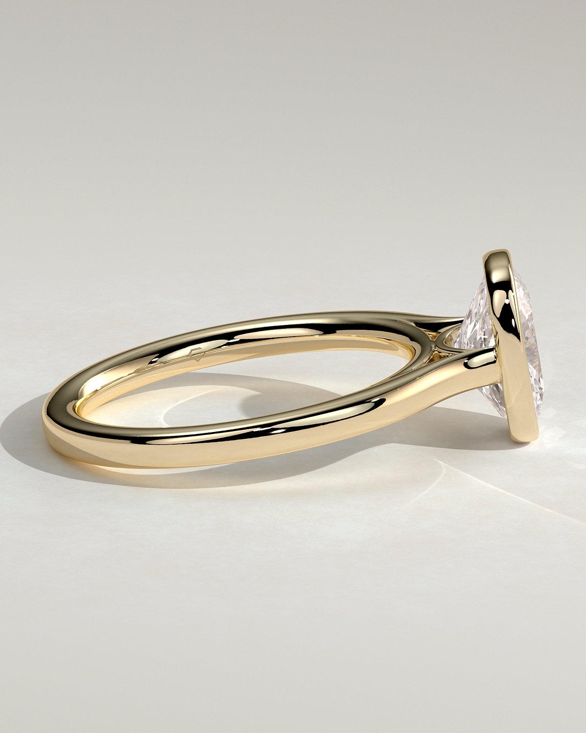 Billie - Cathedral Bezel Set Elongated Cushion - 18k Yellow Gold
