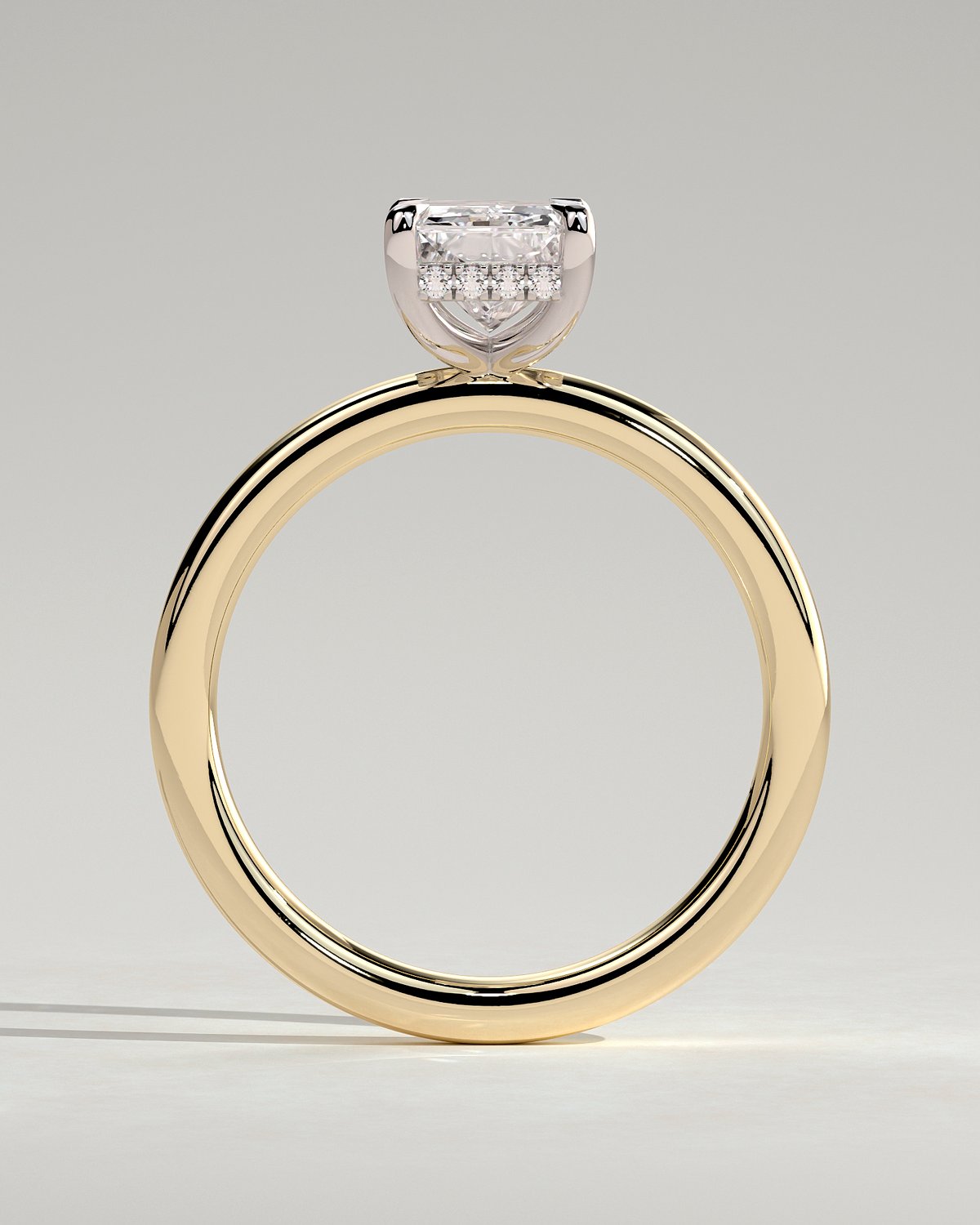 Carly  Radiant Solitaire - 18k Yellow Gold / 18k White Gold