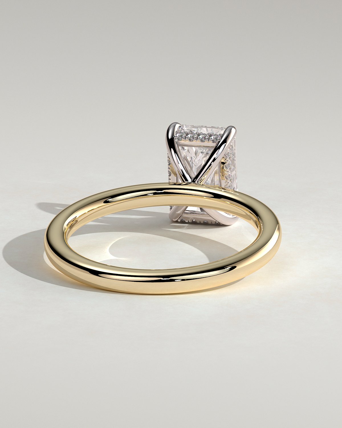Carly  Radiant Solitaire - 18k Yellow Gold / 18k White Gold