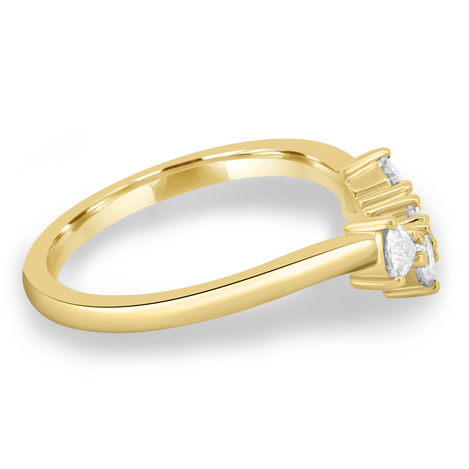 Cassandra  Trillion Cut Wedding Ring - 18k Yellow Gold