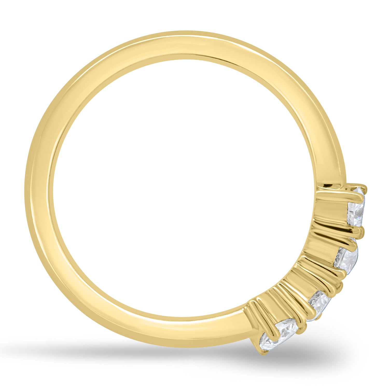 Cassandra  Trillion Cut Wedding Ring - 18k Yellow Gold