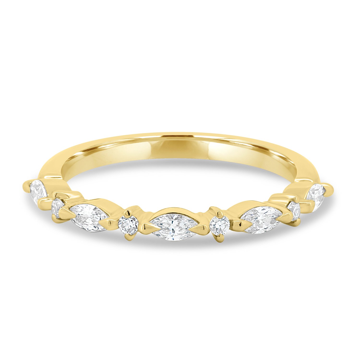 Chiara  Accent Stones Wedding Ring - 18k Yellow Gold