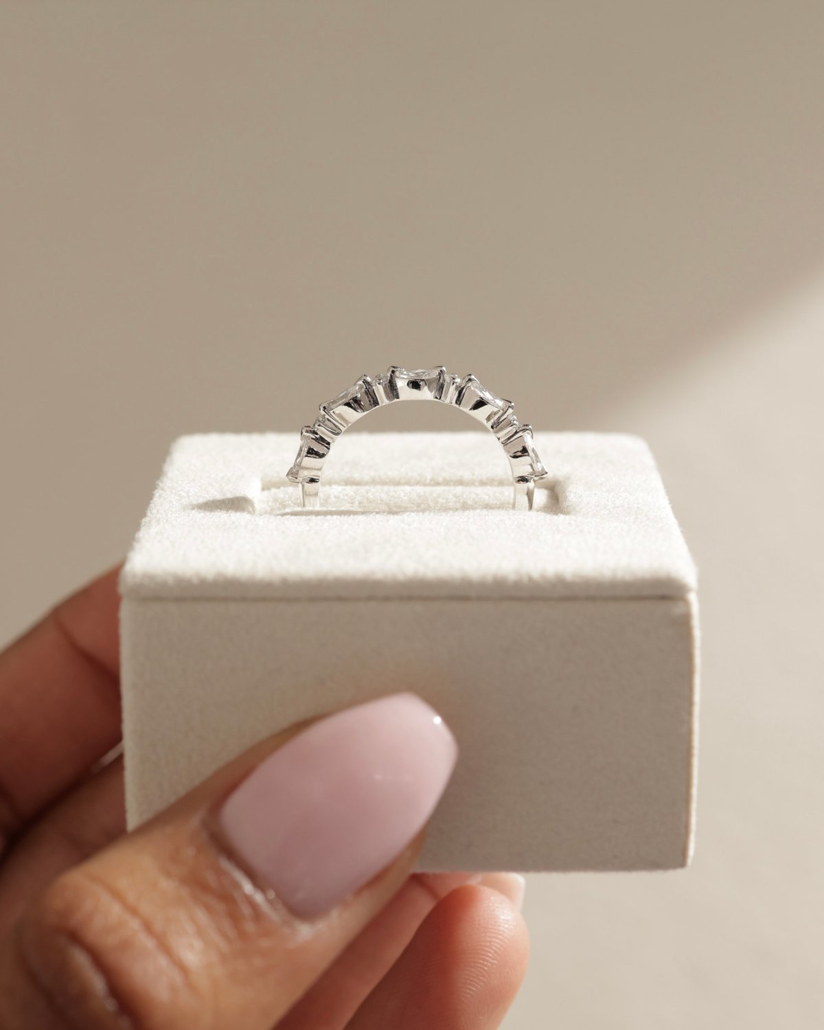 Chiara  Accent Stones Wedding Ring Lifestyle Image
