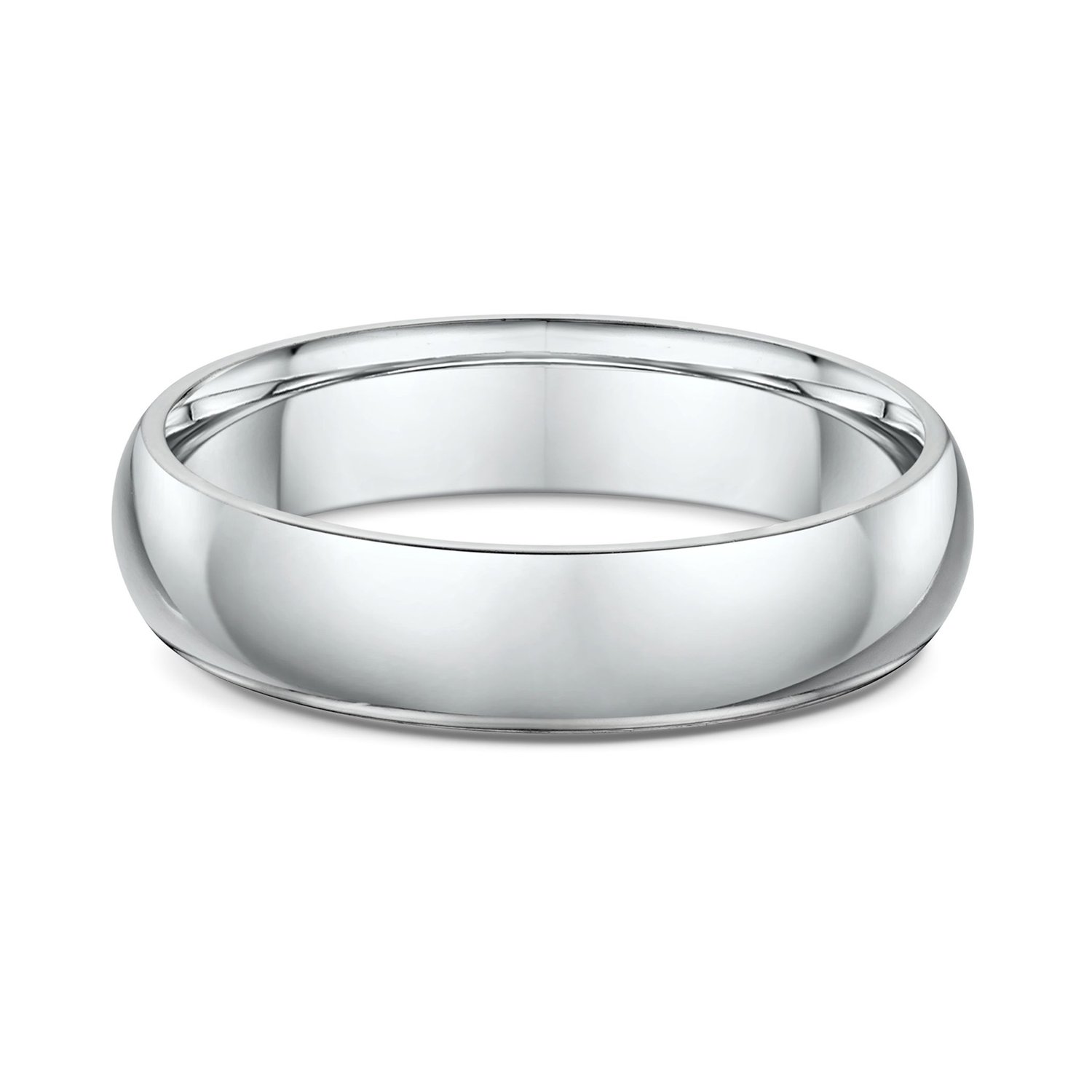 Classic Dome Mens Wedding Ring - 9k White Gold