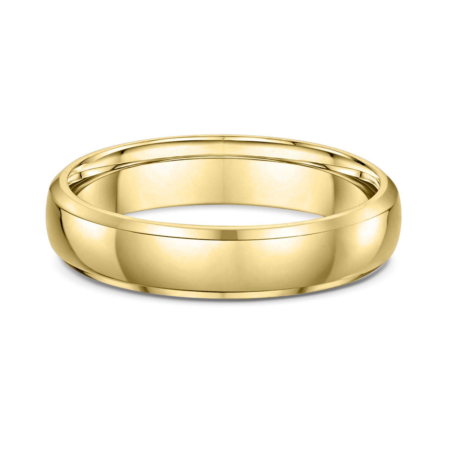 Classic Round Bevel Mens Wedding Ring - 9k Yellow Gold