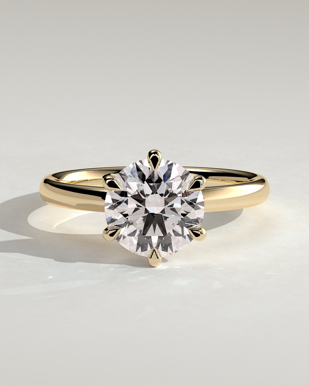 Daniela - Six Claw Solitaire - 18k Yellow Gold