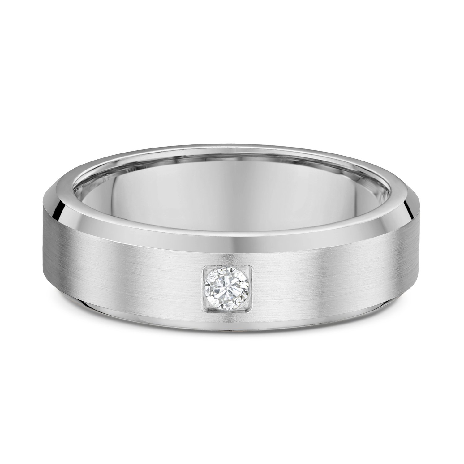 Dean Mens Wedding Ring - 9k White Gold