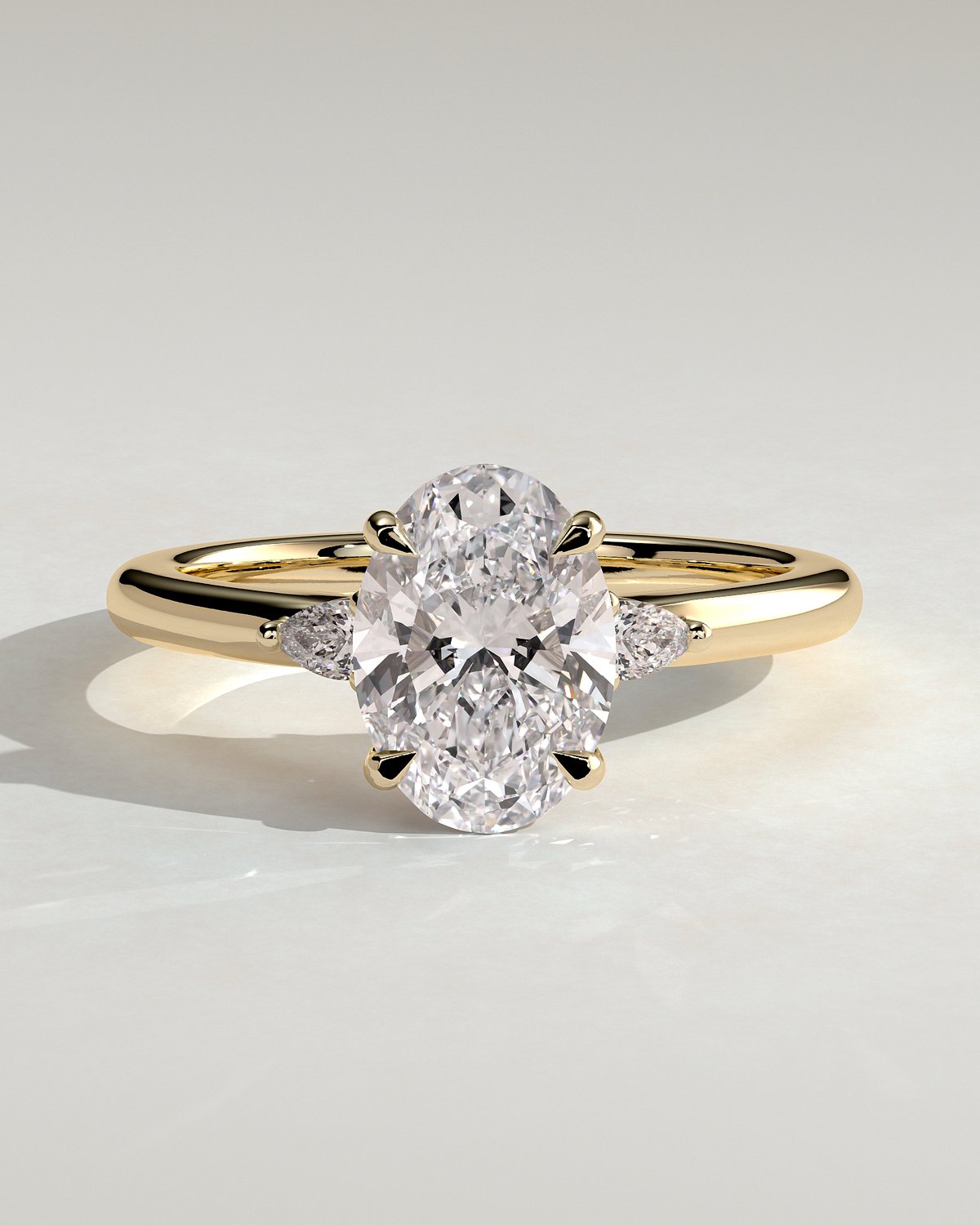 Elena  Oval Trilogy - 18k Yellow Gold