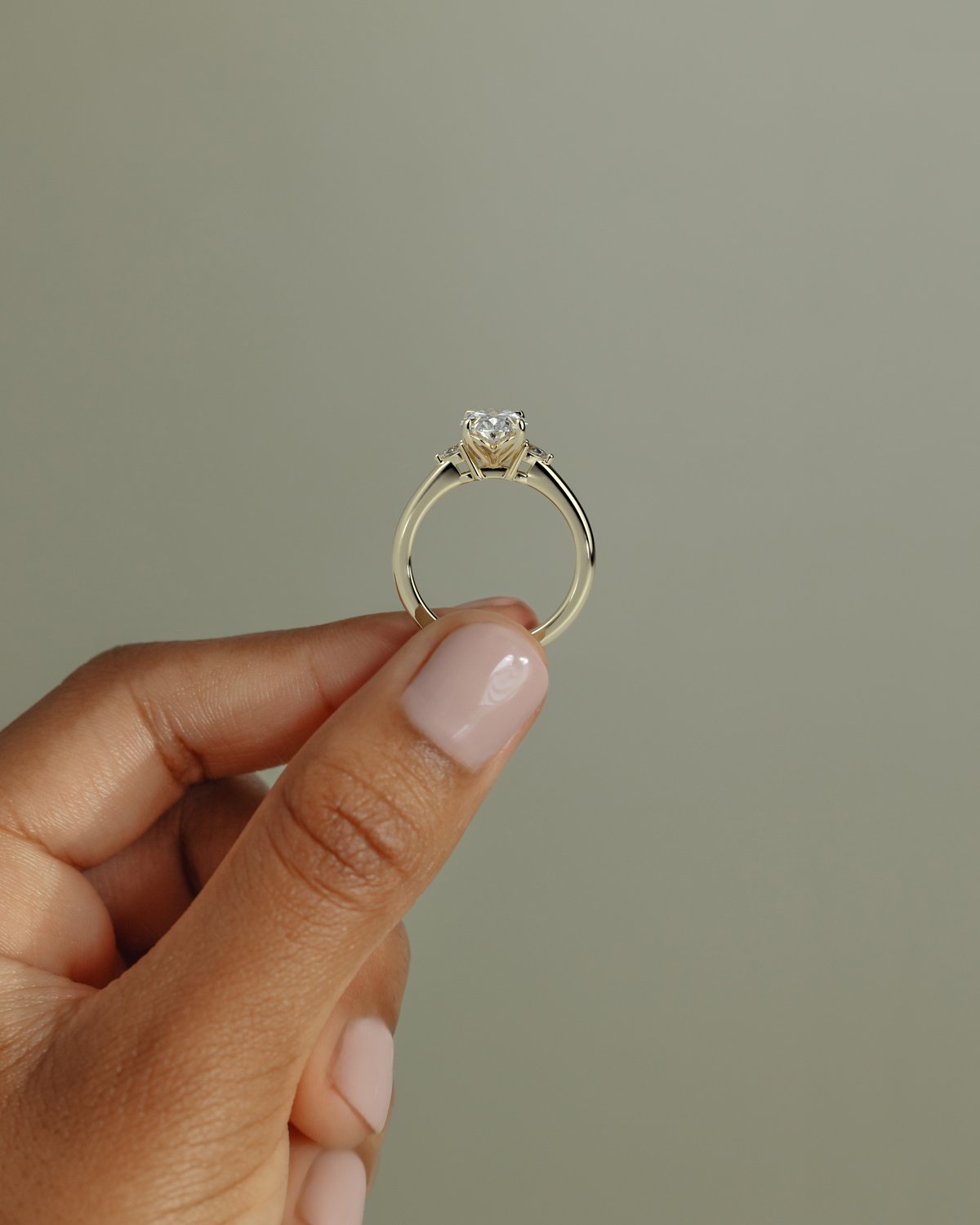 Elena  Oval Trilogy - 18k Yellow Gold