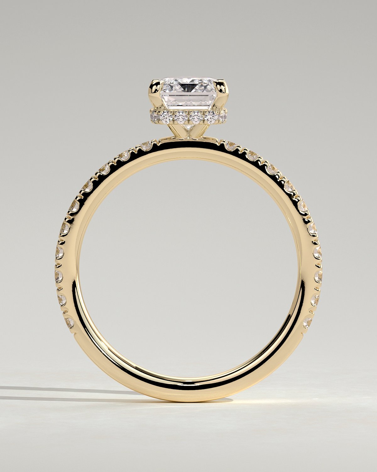 Eliana - Emerald with Pav - 18k Yellow Gold