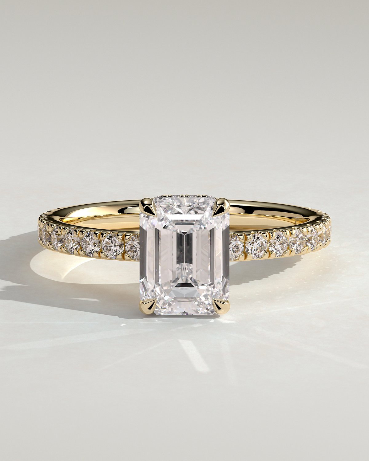 Eliana - Emerald with Pav - 18k Yellow Gold