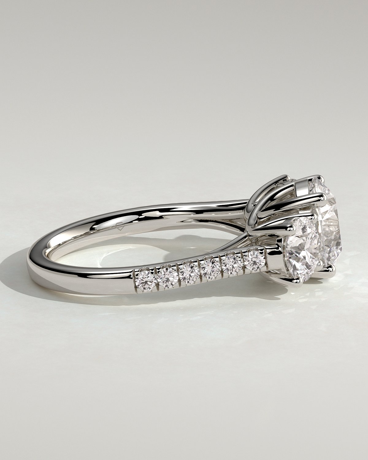 Ella  Round Trilogy with Pav - 18k White Gold