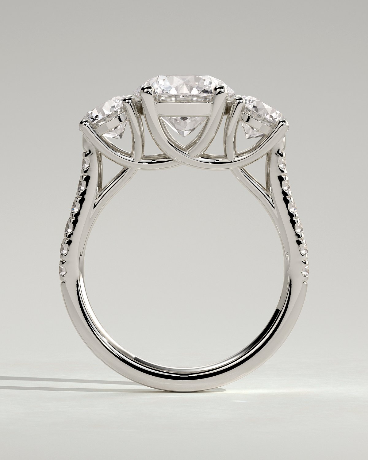 Ella  Round Trilogy with Pav - 18k White Gold