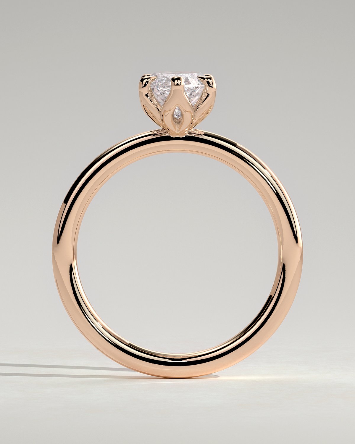 Eve - 6 Claw Marquise Solitaire - 18k Rose Gold