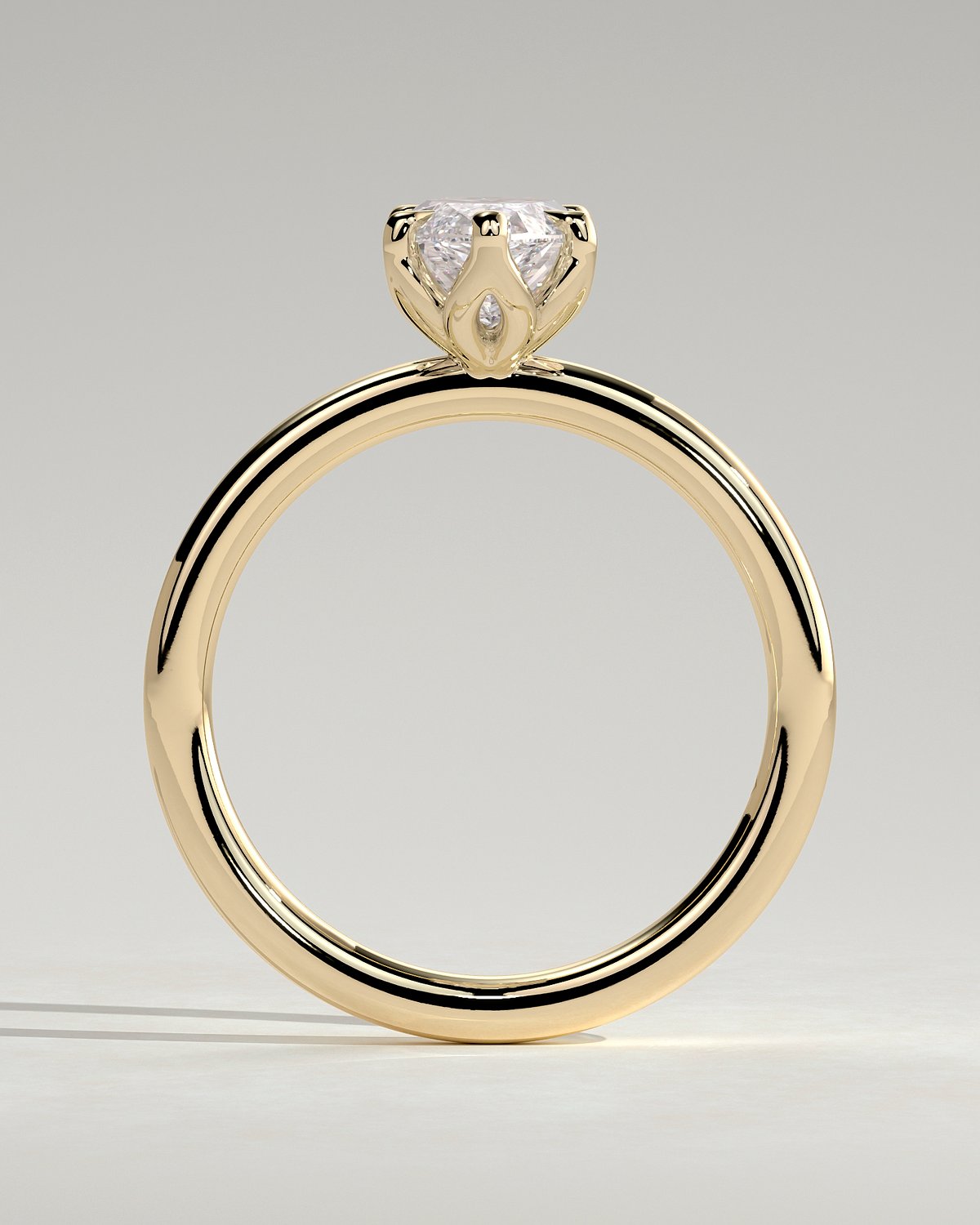Eve - 6 Claw Marquise Solitaire - 18k Yellow Gold