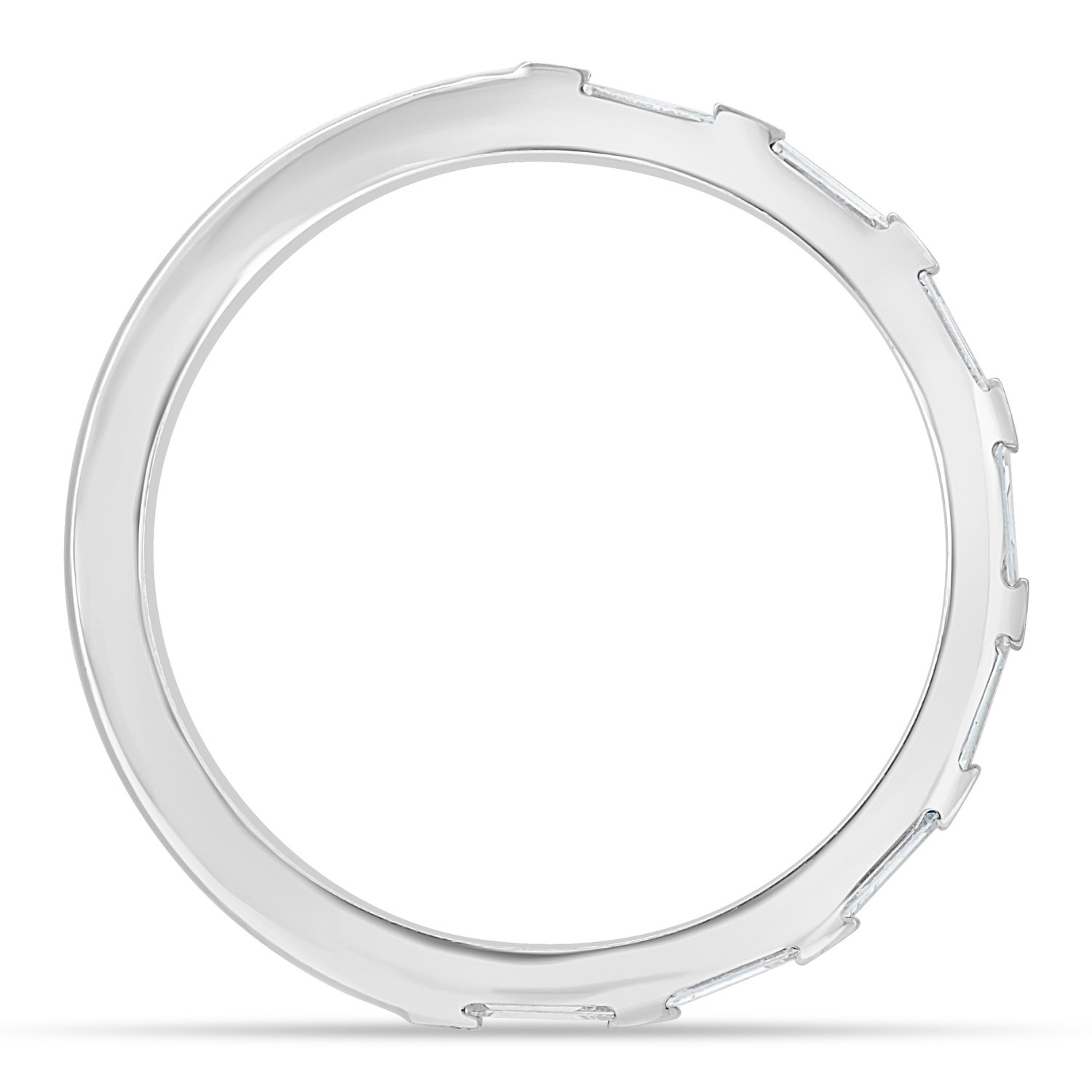 Felicity  Baguette Stone Wedding Ring - 18k White Gold