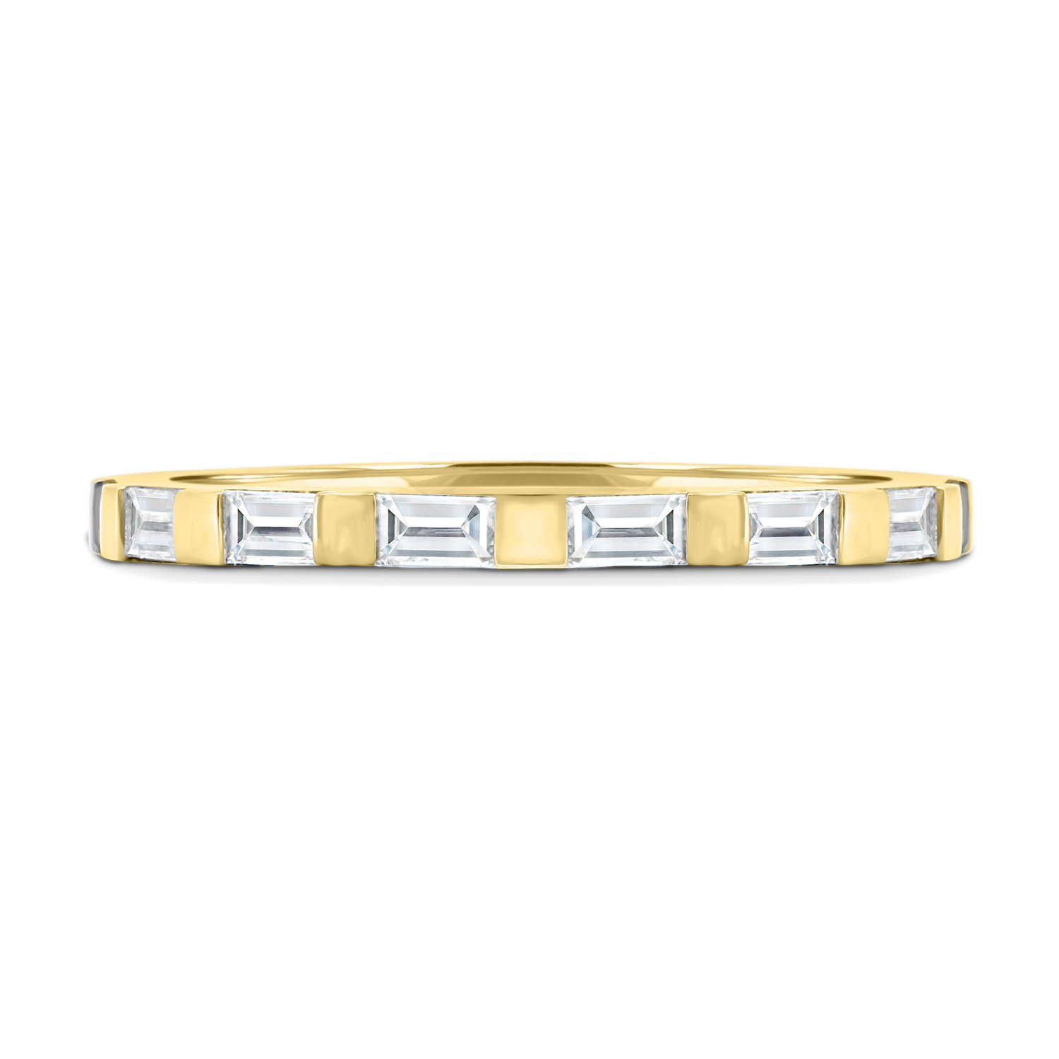 Felicity  Baguette Stone Wedding Ring - 18k Yellow Gold