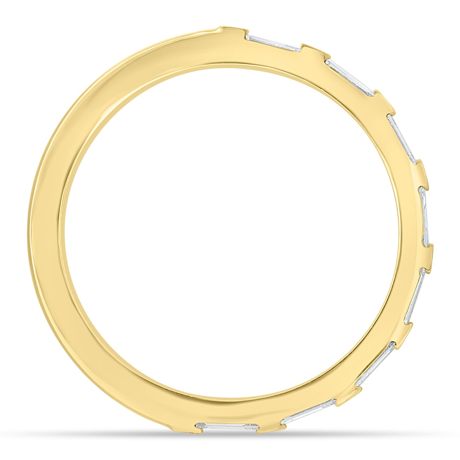 Felicity  Baguette Stone Wedding Ring - 18k Yellow Gold