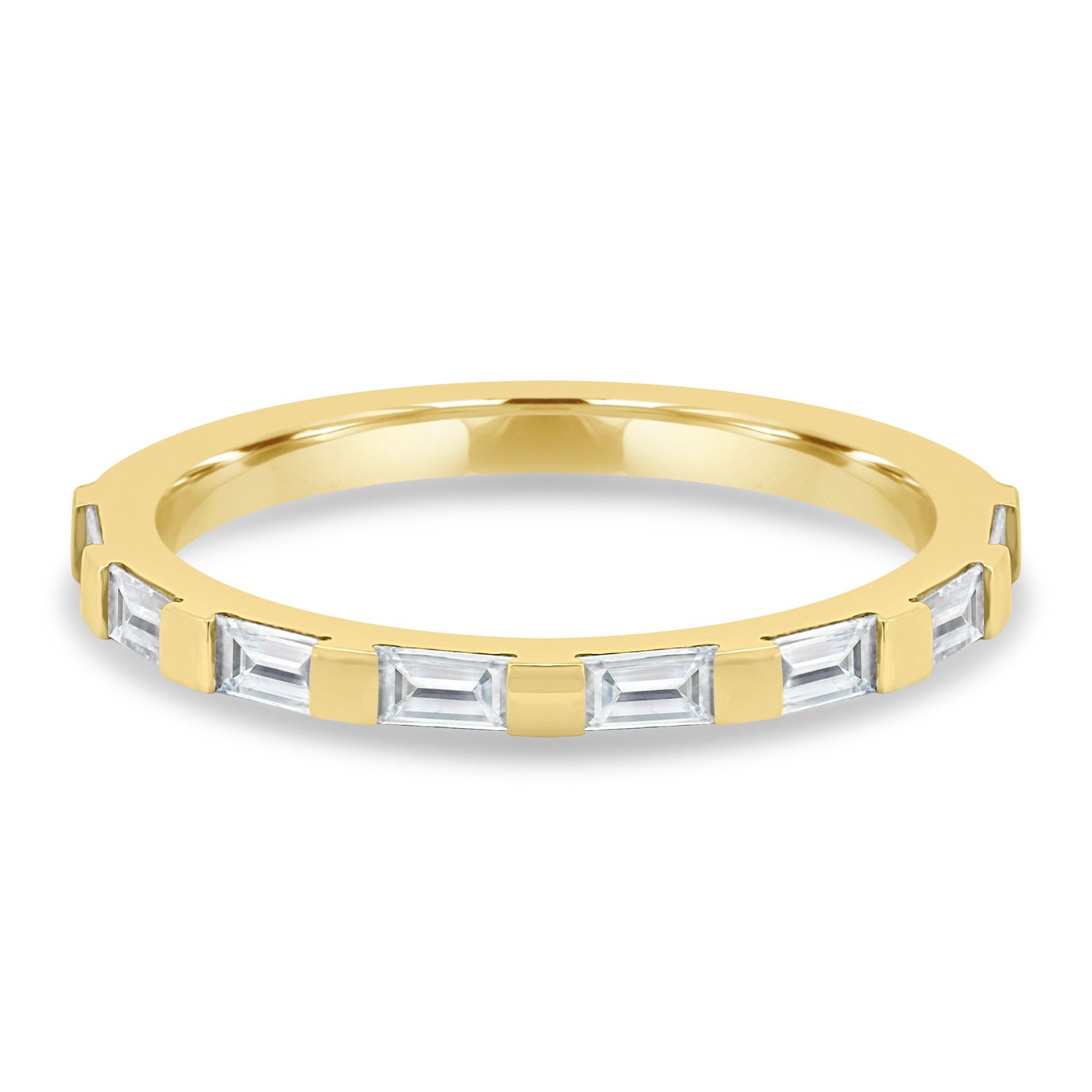 Felicity  Baguette Stone Wedding Ring - 18k Yellow Gold